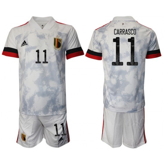 Camisola Bélgica Yannick Carrasco 11 Criança Equipamento Segundo Euro 2020 Manga Curta